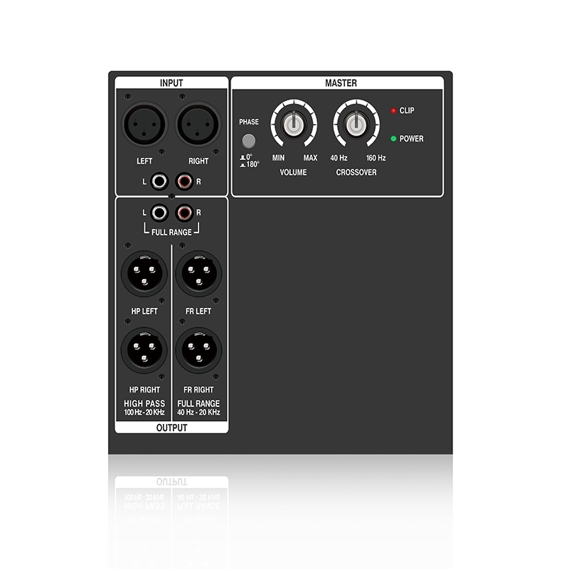 PL28SUB: Full range Output eller High Pass Output PA Subwoofer funktionsmodul