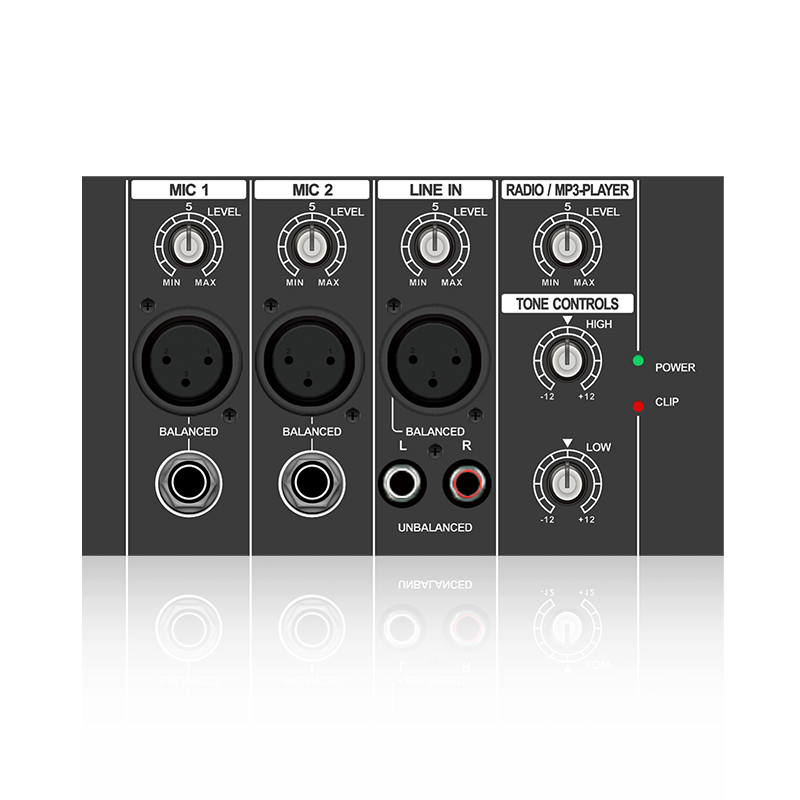 PL1: Diskant och bas EQ-kontroll Horisontell analog funktionsmodul för klass AB-förstärkare