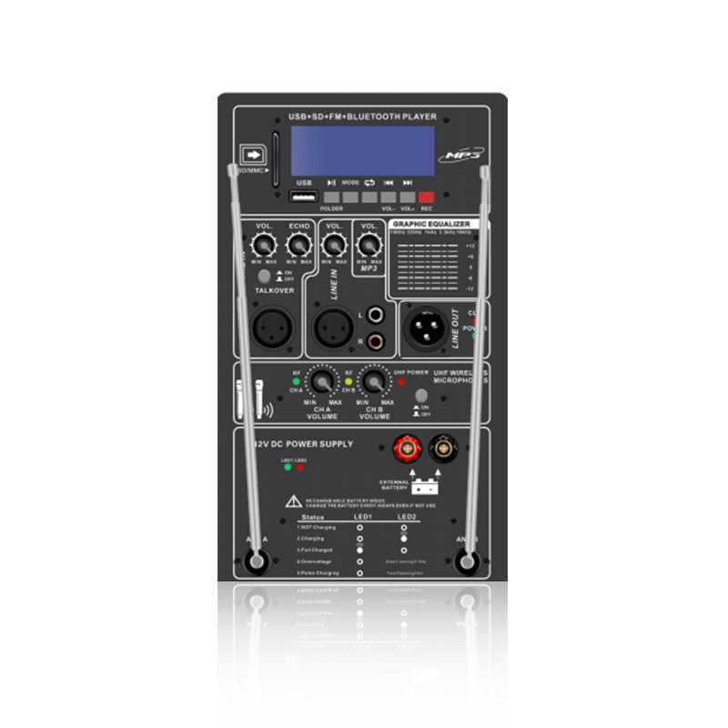 PL35+Talkover: Balanced Mic and Line Input Mix Output Uppladdningsbar högtalare funktionell modul