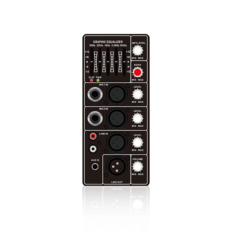 PL70: 2 Mic Channel Input och Single Line Channel Vertical Analog Functinal Module