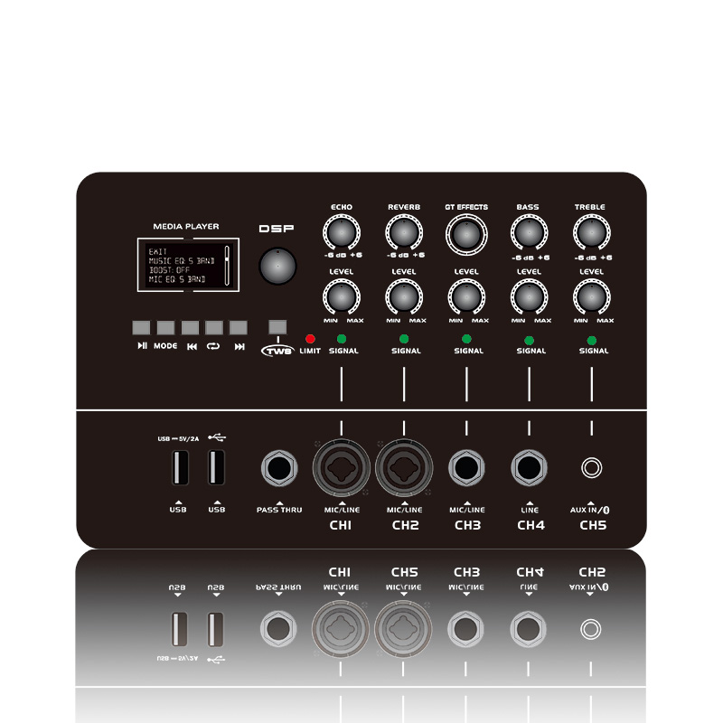 MK12-1.1: Allt i en kolumn PA-system med multi-kanals digital mixer Front Panel Module