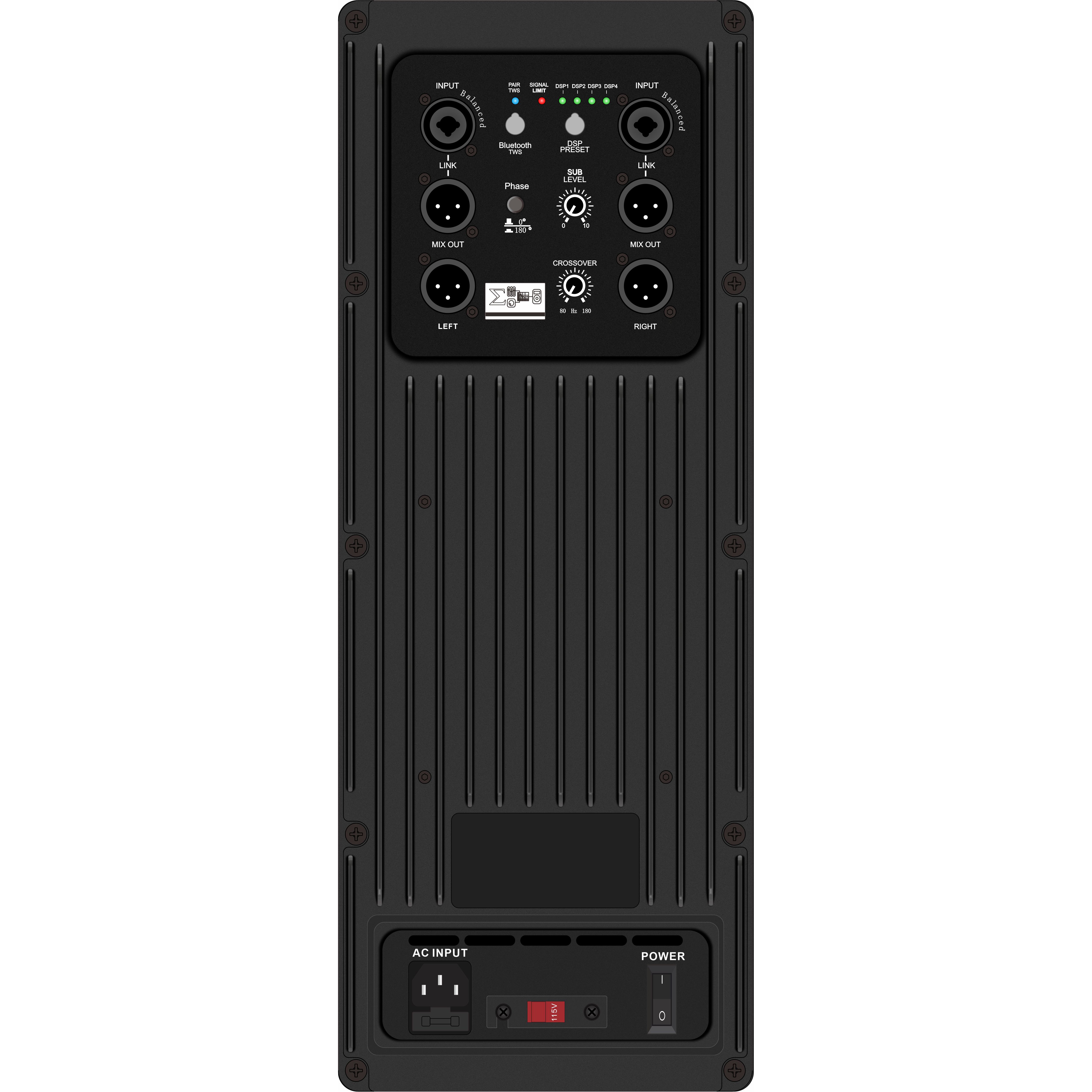 DSP1804SUB Powered Subwoofer DSP-förstärkare
