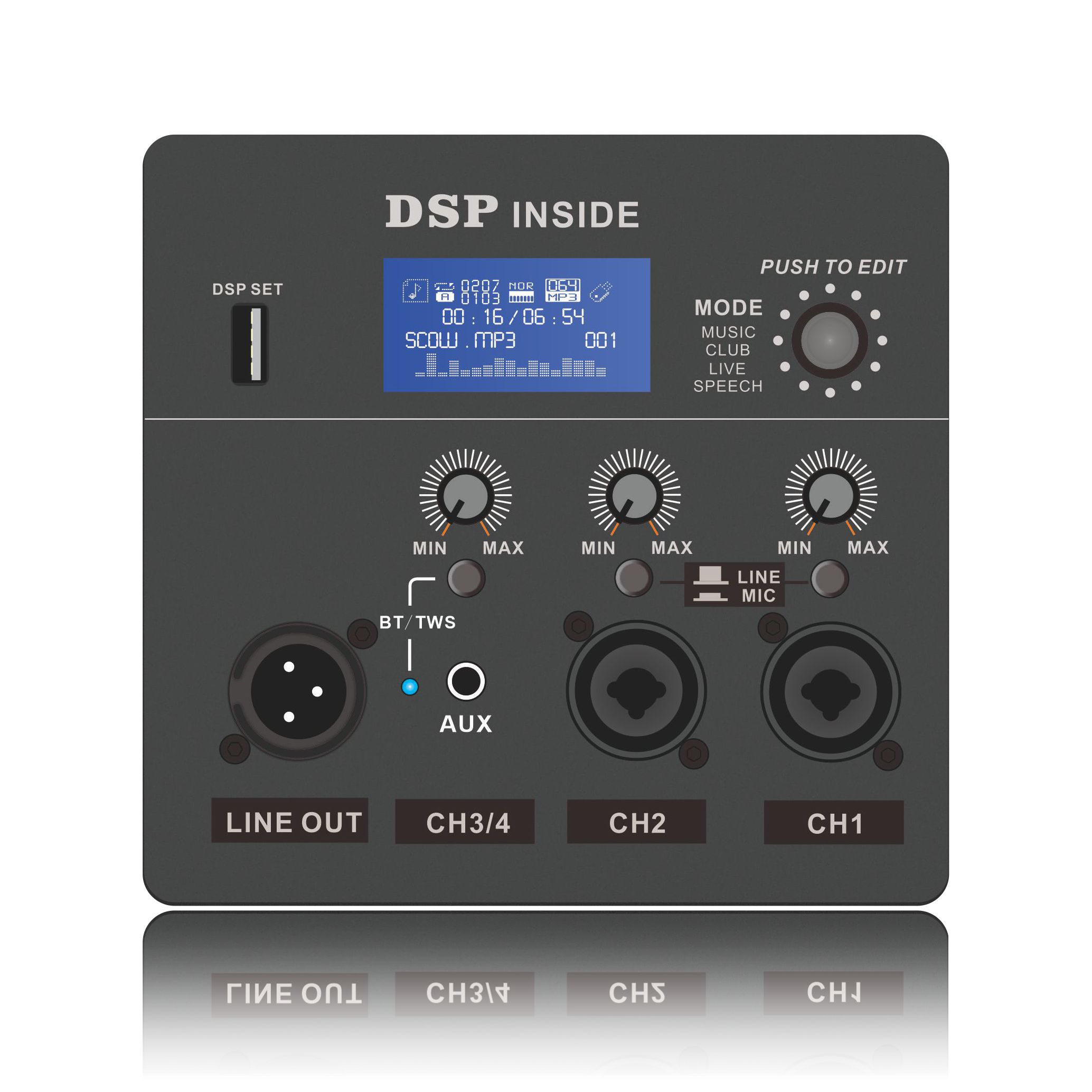 DSP1801: Aktiv fullfrekvenshögtalare ADAU1701-baserad DSP-funktionsmodul