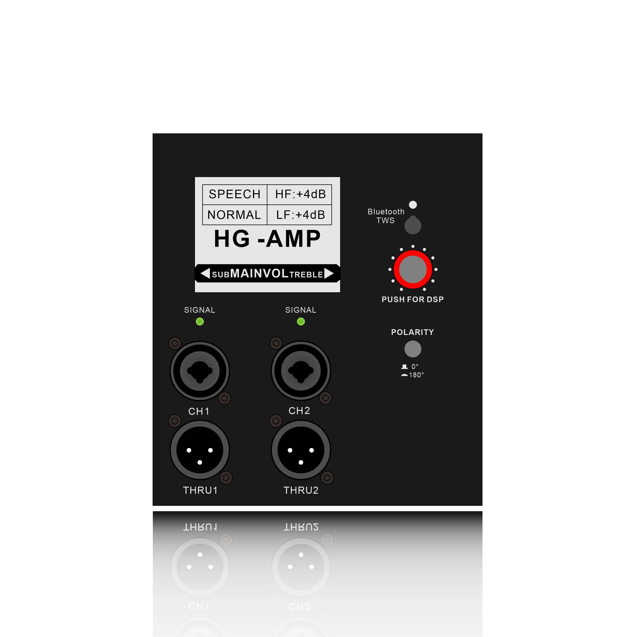 DSP718SUB:LCD-gränssnitt med Blutooth och TWS tillgängligt Powered subwoofer funktionsmodul