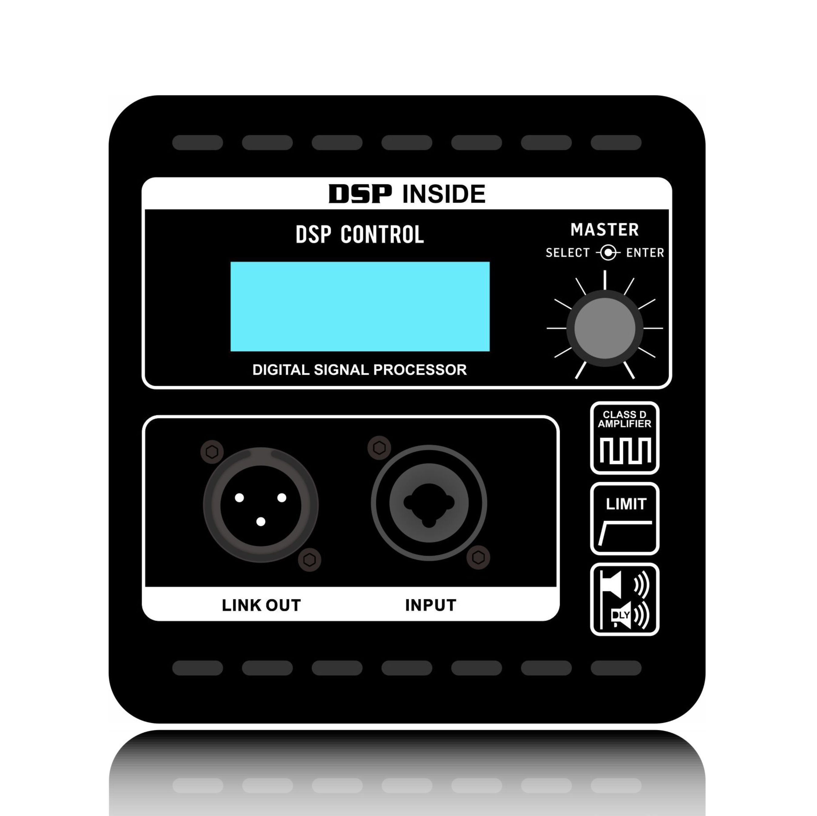 QMC800X: DSP-kontroll med en vred med LCD-skärm Professionellt linjesystem DSP-modul