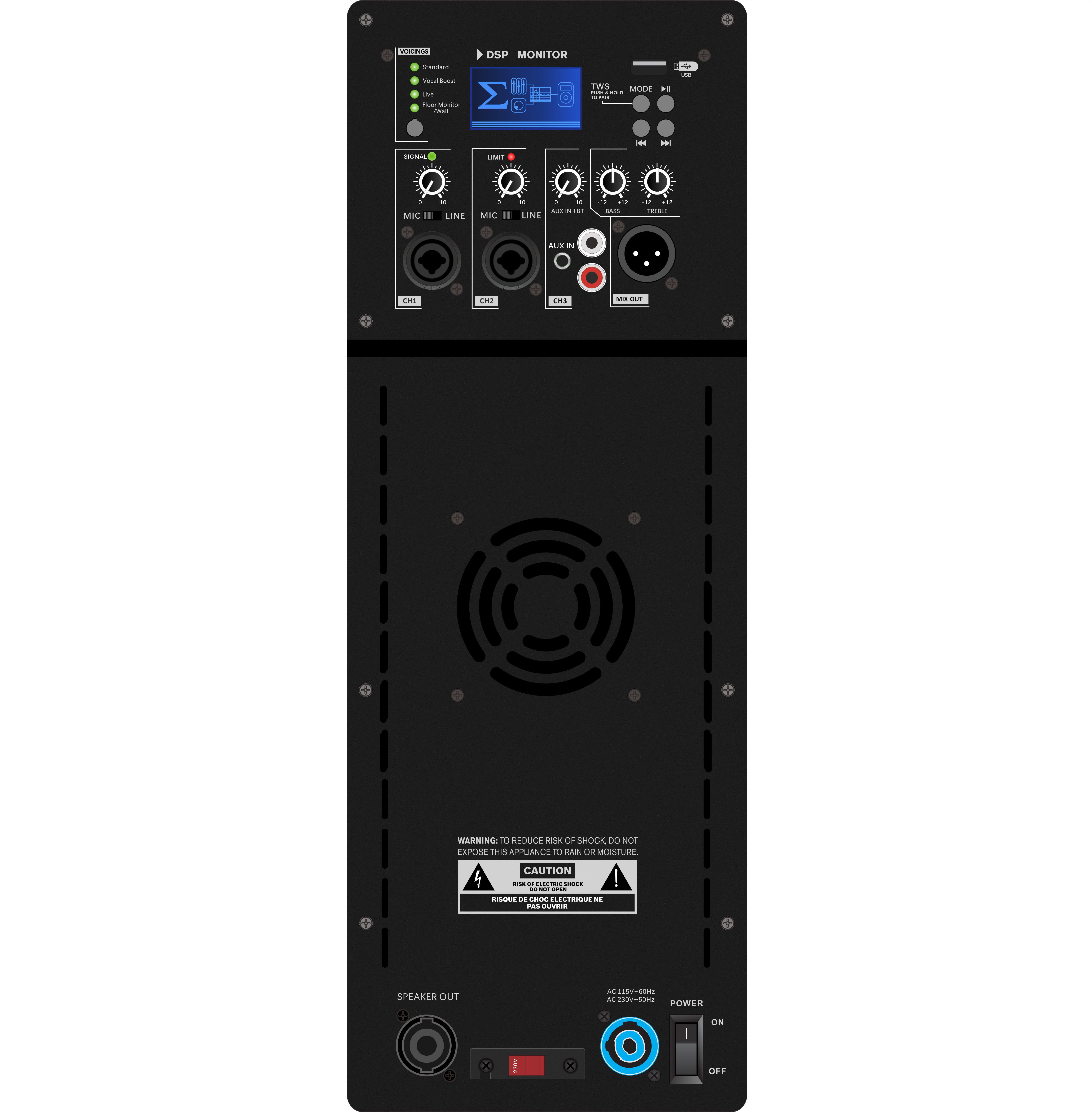 DSP1807-1.1 LLC Resonant High Reliability Klass D effektförstärkare