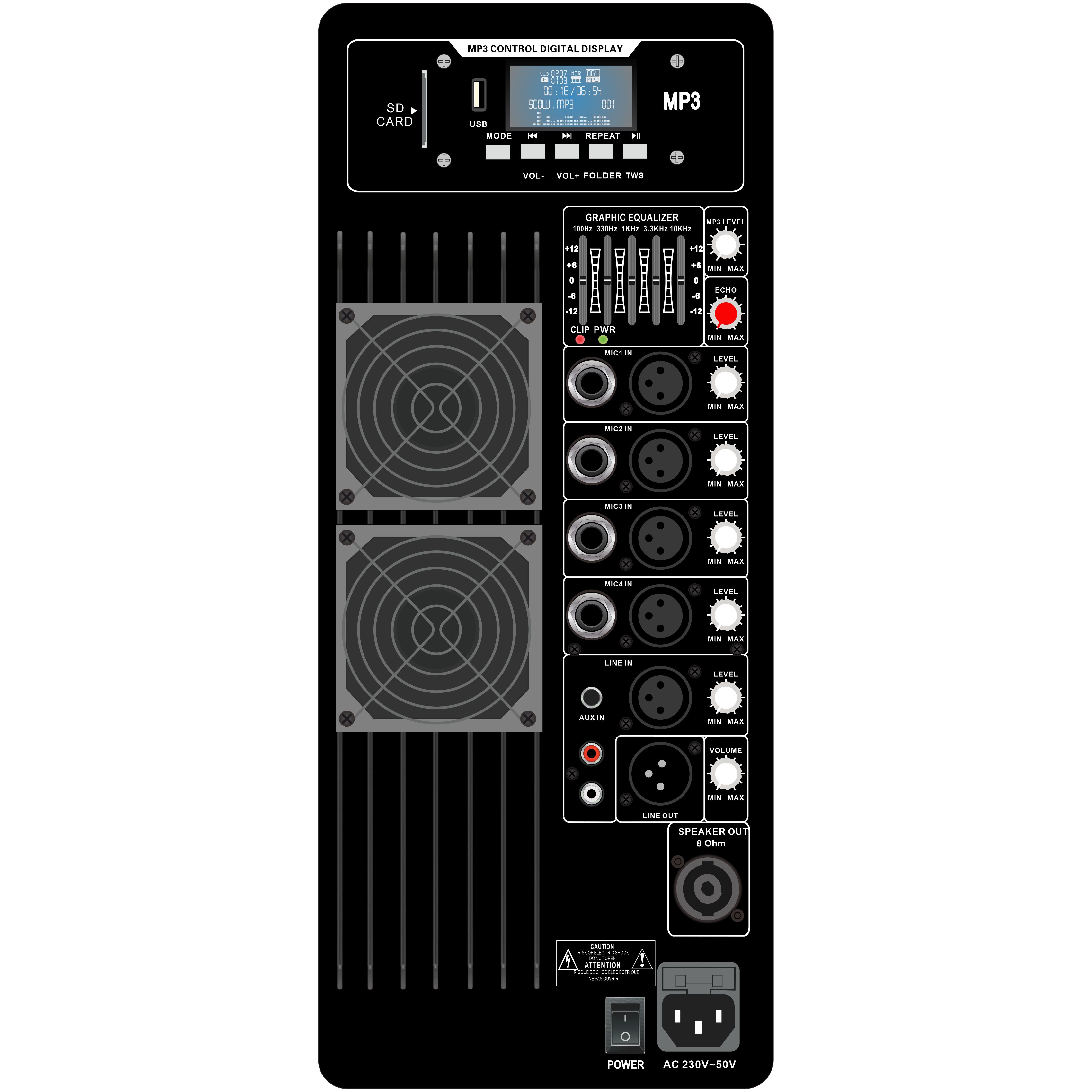 Multi-Channel Class AB högtalarförstärkare PL67