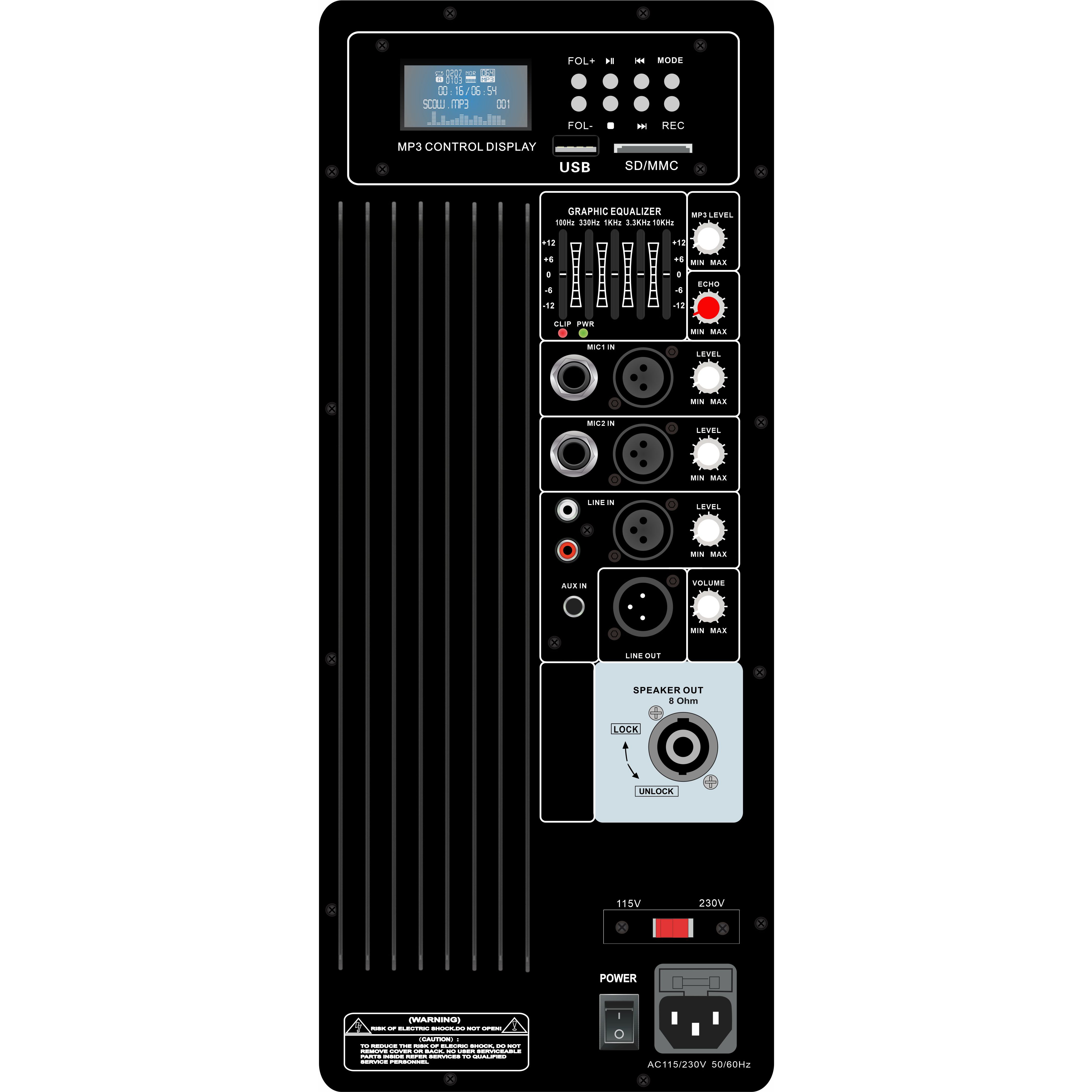 Klass AB PA System Högtalarförstärkare PL70