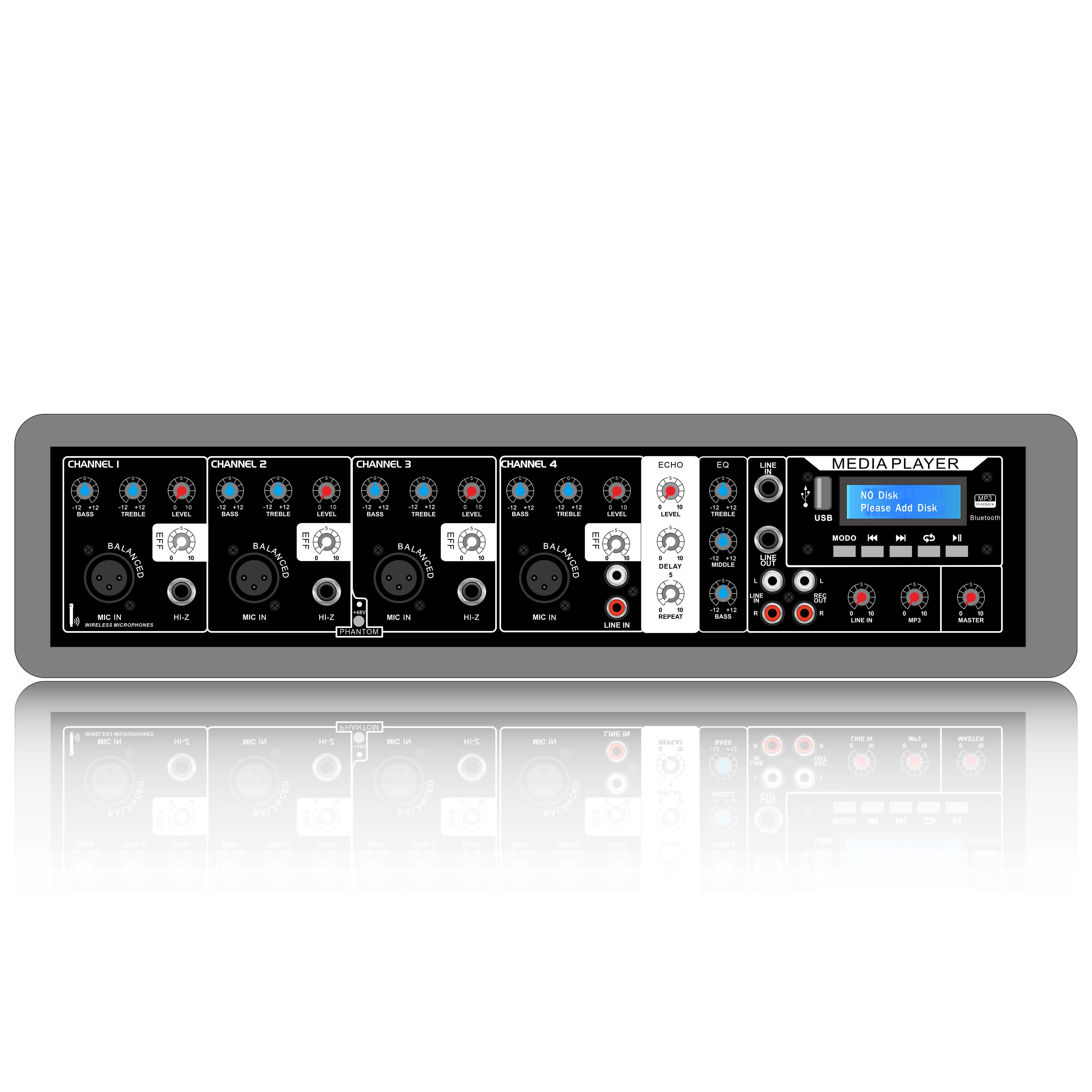Plastlåda Powered PA Head Mixer SD504