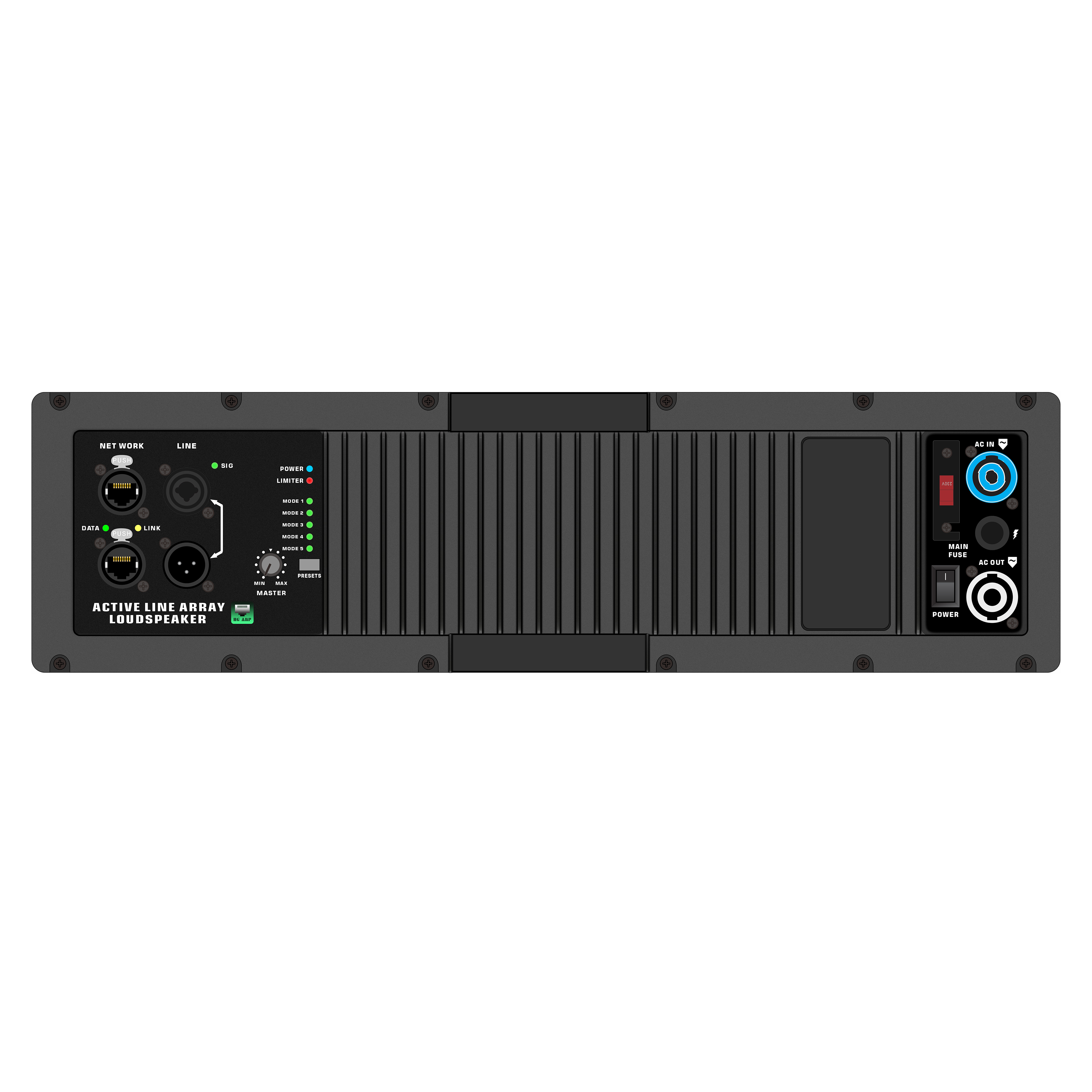 HG485-212 Active Line Array System-förstärkare med RJ45-kontakter